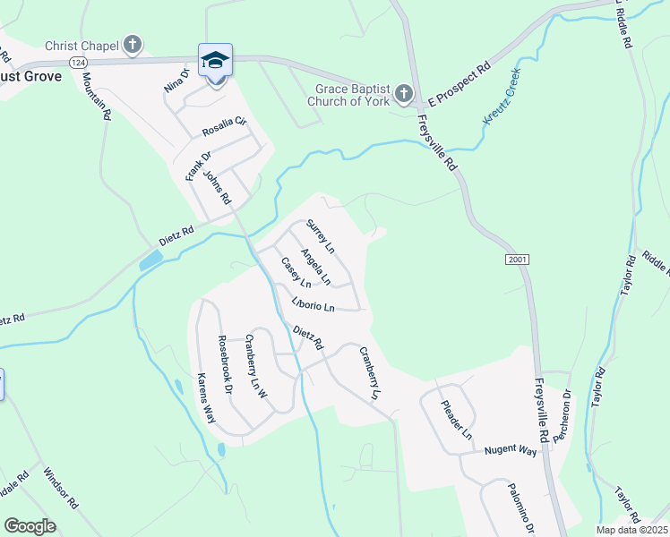 map of restaurants, bars, coffee shops, grocery stores, and more near 180 Surrey Lane in York