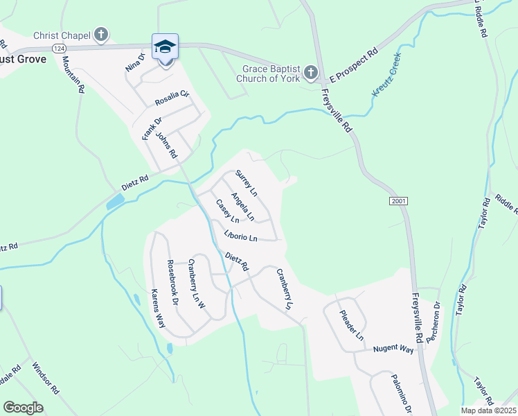 map of restaurants, bars, coffee shops, grocery stores, and more near 180 Surrey Lane in York