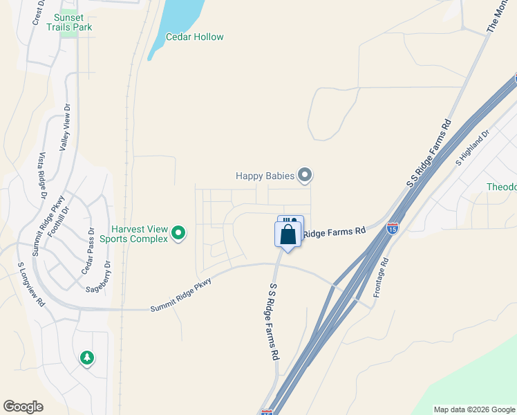 map of restaurants, bars, coffee shops, grocery stores, and more near 1081 West Fox Run Avenue in Santaquin
