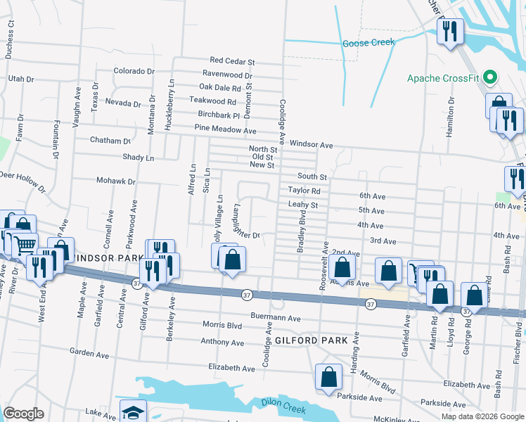 map of restaurants, bars, coffee shops, grocery stores, and more near 2006 Bookbinder Court in Toms River
