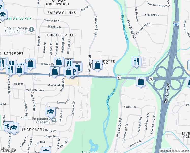 map of restaurants, bars, coffee shops, grocery stores, and more near in 