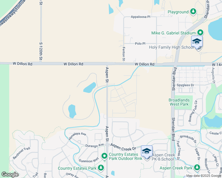 map of restaurants, bars, coffee shops, grocery stores, and more near 1600 South 124th Street in Broomfield