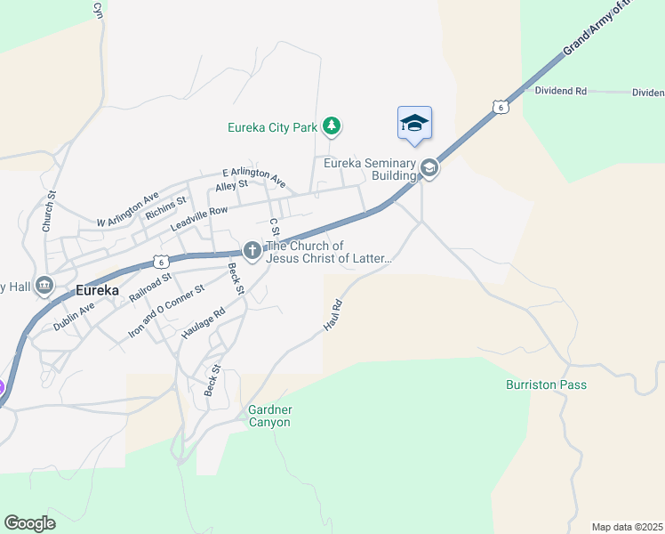 map of restaurants, bars, coffee shops, grocery stores, and more near 37 South T Street in Eureka