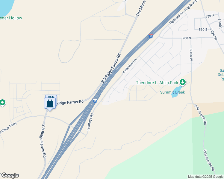 map of restaurants, bars, coffee shops, grocery stores, and more near 1308 South Raintree Lane in Santaquin