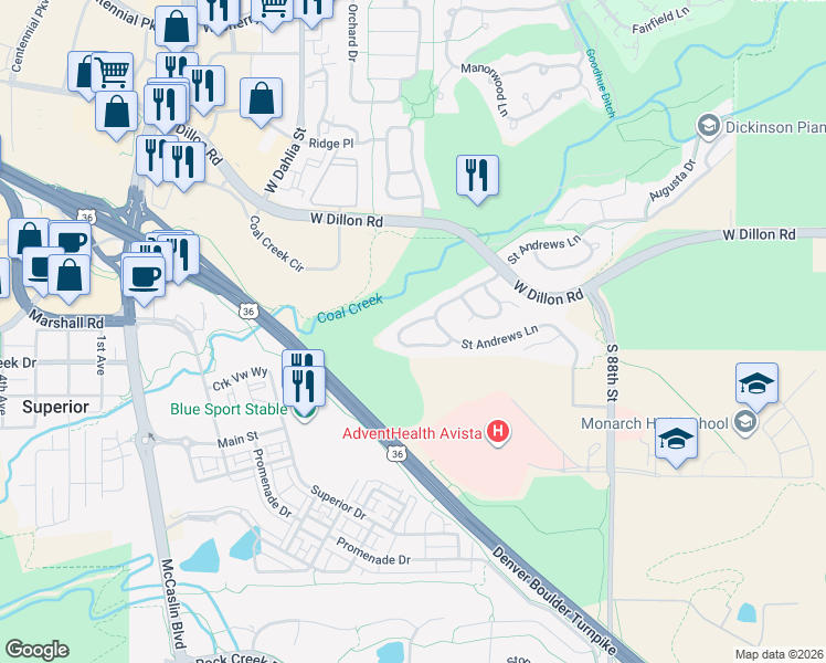 map of restaurants, bars, coffee shops, grocery stores, and more near 1004 Turnberry Circle in Louisville