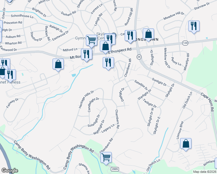 map of restaurants, bars, coffee shops, grocery stores, and more near 412 Kensington Court in York