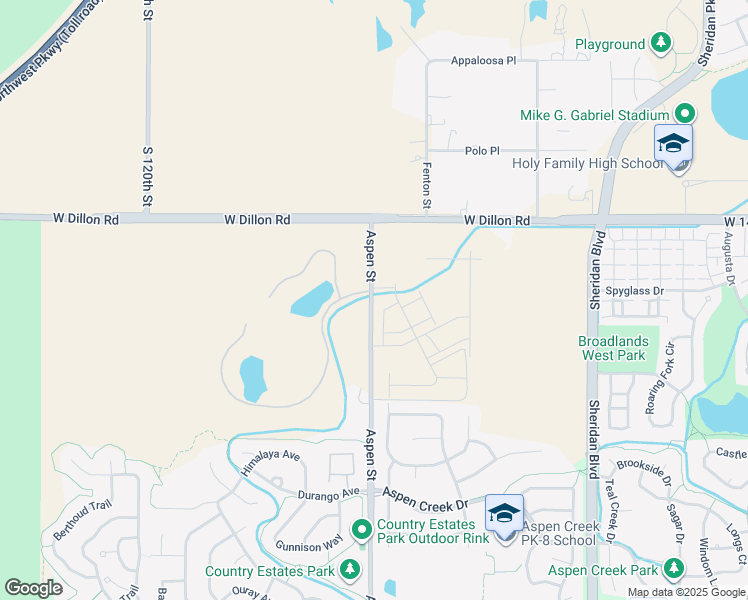 map of restaurants, bars, coffee shops, grocery stores, and more near 1600 South 124th Street in Broomfield