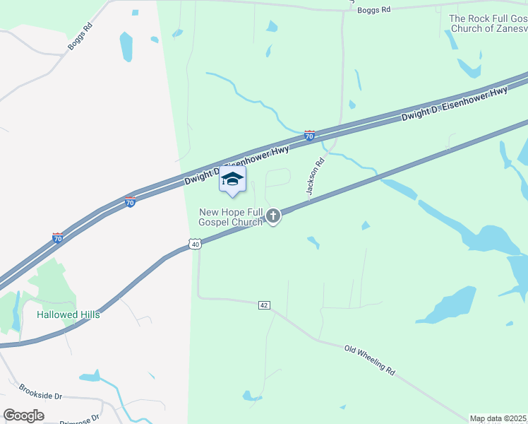 map of restaurants, bars, coffee shops, grocery stores, and more near 601 Troon Crossing in Zanesville