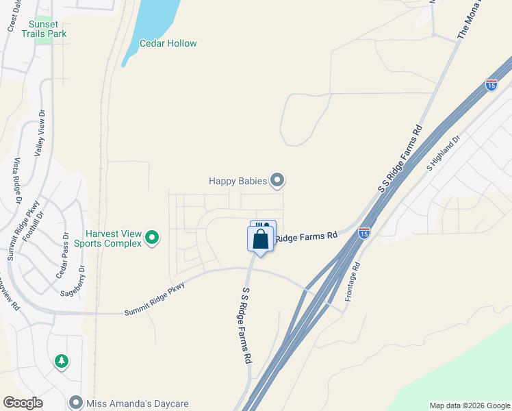 map of restaurants, bars, coffee shops, grocery stores, and more near 1010 West Fox Run Avenue in Santaquin