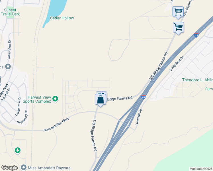 map of restaurants, bars, coffee shops, grocery stores, and more near 965 W Fox Run Ave in Santaquin