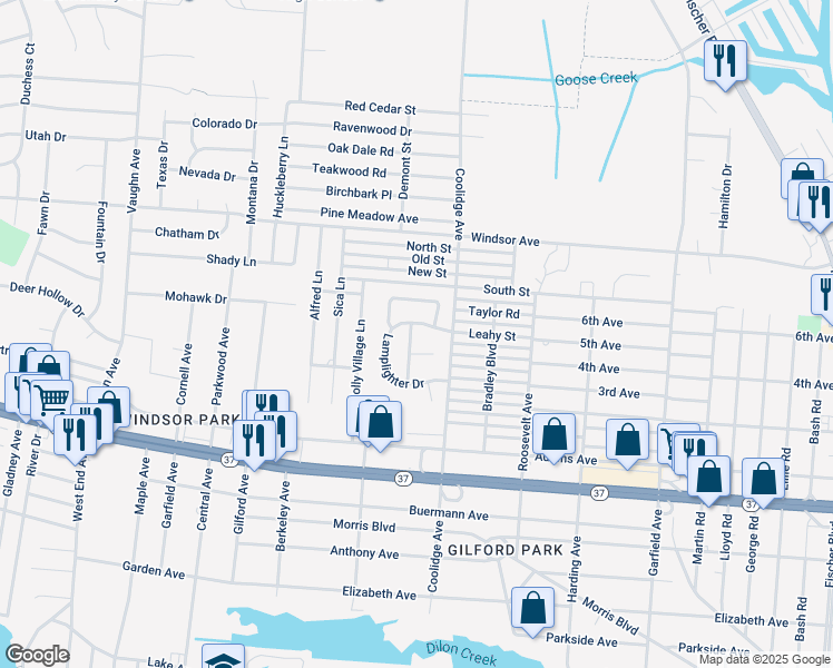 map of restaurants, bars, coffee shops, grocery stores, and more near 2004 Lamplighter Drive in Toms River
