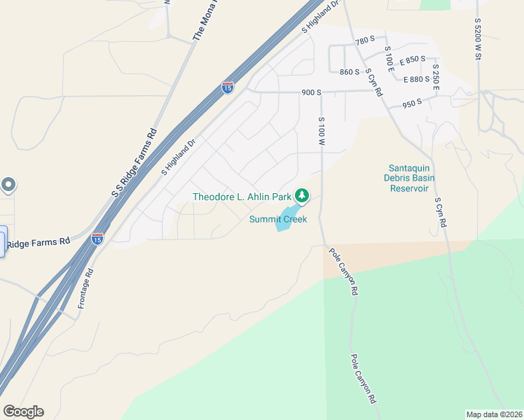 map of restaurants, bars, coffee shops, grocery stores, and more near 1257 South Bluff Street in Santaquin