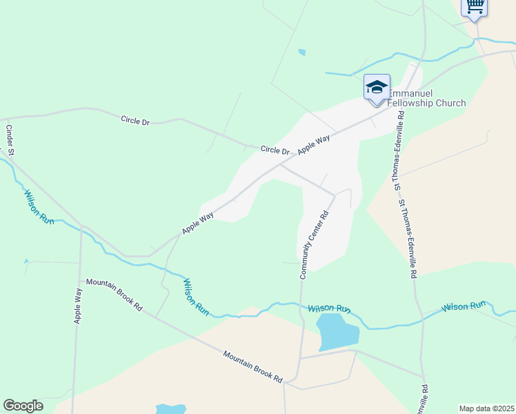 map of restaurants, bars, coffee shops, grocery stores, and more near 2364 Apple Way in Saint Thomas