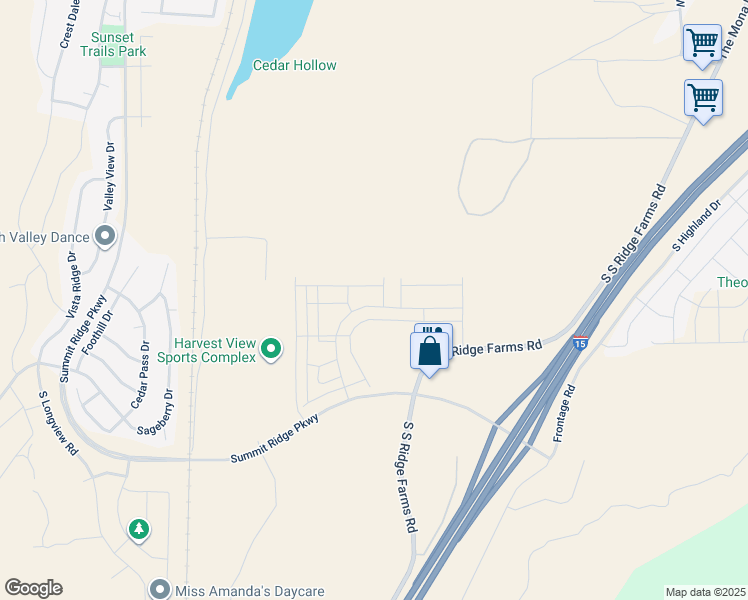map of restaurants, bars, coffee shops, grocery stores, and more near 1110 West Fox Run Avenue in Santaquin