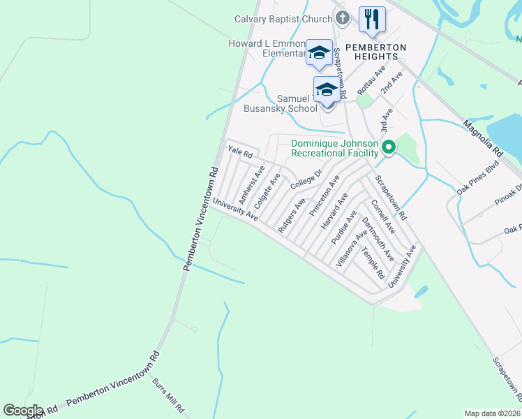 map of restaurants, bars, coffee shops, grocery stores, and more near 245 Colgate Avenue in Pemberton