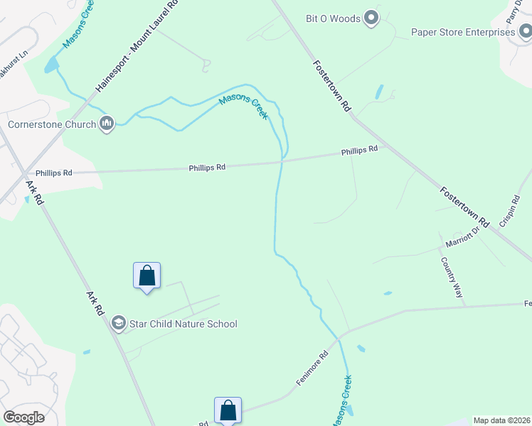map of restaurants, bars, coffee shops, grocery stores, and more near 60 Phillips Road in Hainesport