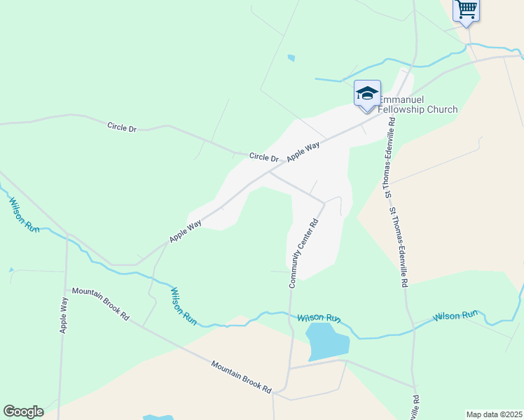 map of restaurants, bars, coffee shops, grocery stores, and more near 2364 Apple Way in Saint Thomas