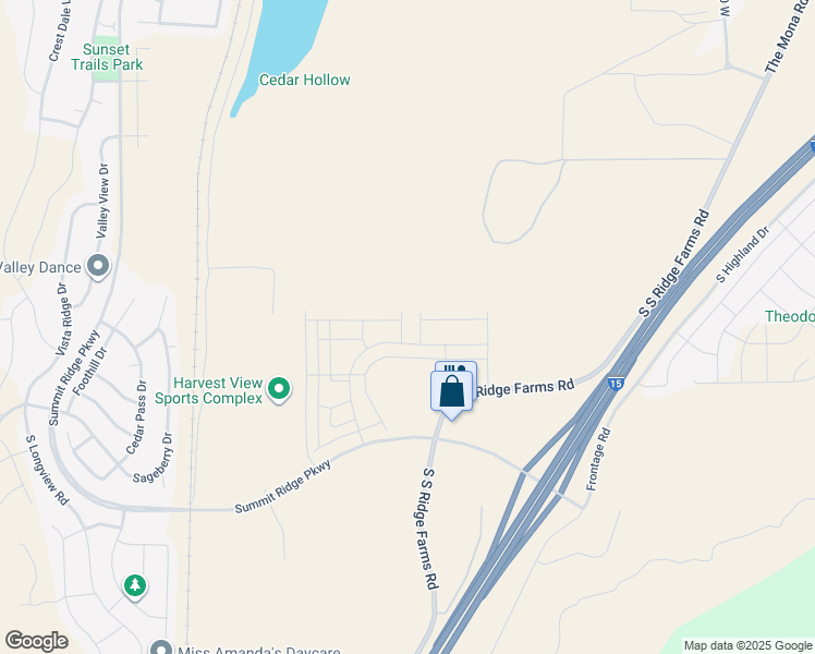 map of restaurants, bars, coffee shops, grocery stores, and more near The Mona Road in Santaquin