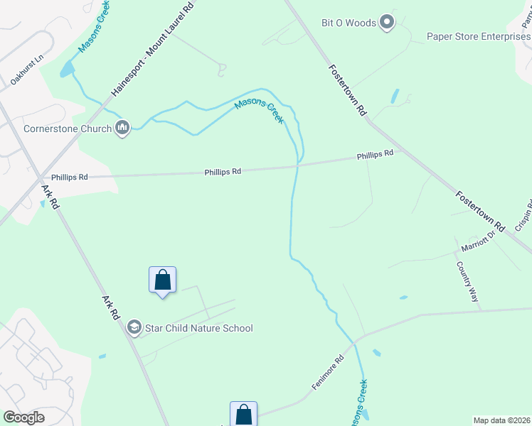 map of restaurants, bars, coffee shops, grocery stores, and more near 60 Phillips Road in Hainesport