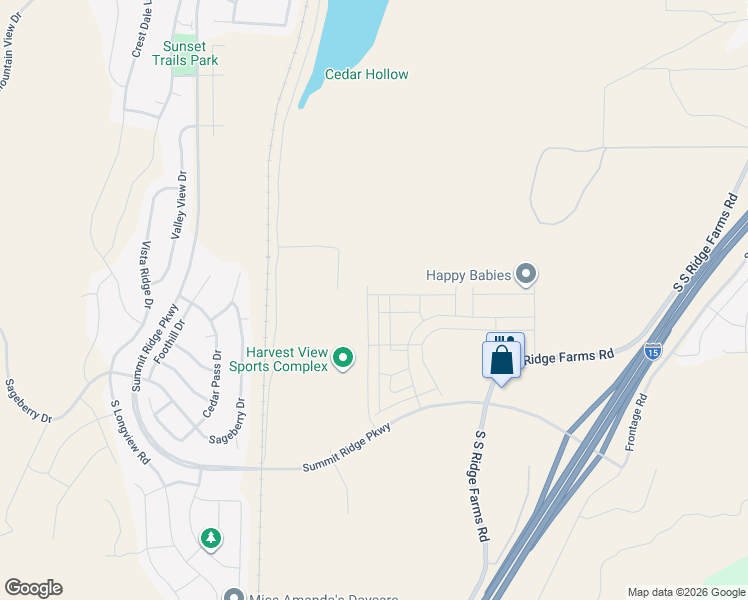map of restaurants, bars, coffee shops, grocery stores, and more near 1247 Harvest View Drive in Santaquin