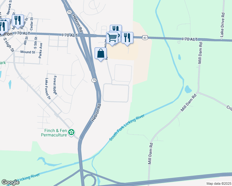 map of restaurants, bars, coffee shops, grocery stores, and more near 200 Arrowhead Drive in Hebron