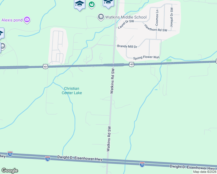 map of restaurants, bars, coffee shops, grocery stores, and more near 9526 Watkins Road Southwest in Pataskala