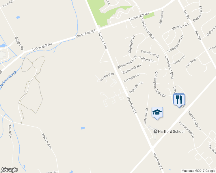map of restaurants, bars, coffee shops, grocery stores, and more near 288B Everly Court in Mount Laurel Township