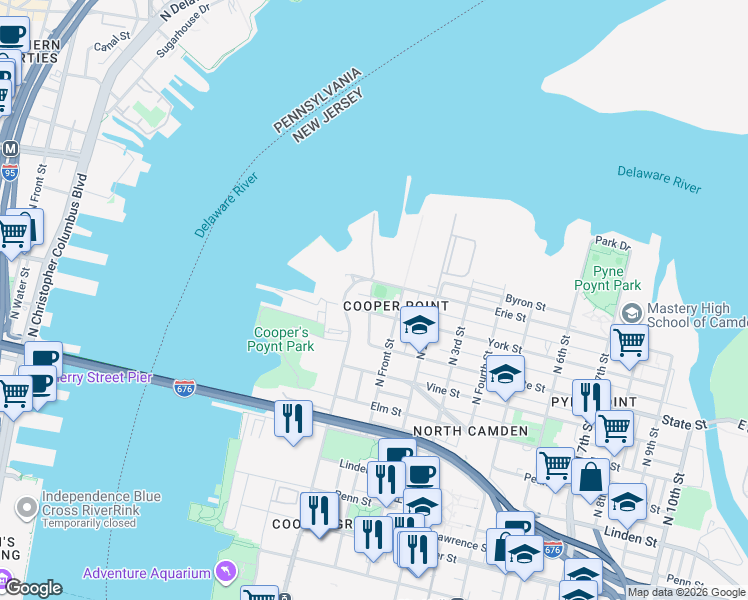 map of restaurants, bars, coffee shops, grocery stores, and more near in Camden