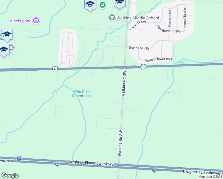 map of restaurants, bars, coffee shops, grocery stores, and more near 9526 Watkins Road Southwest in Pataskala