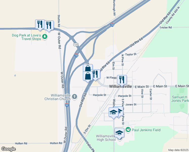 map of restaurants, bars, coffee shops, grocery stores, and more near in 