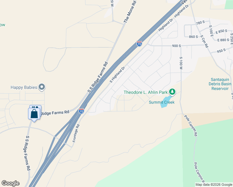 map of restaurants, bars, coffee shops, grocery stores, and more near 1231 Red Cliff Drive in Santaquin