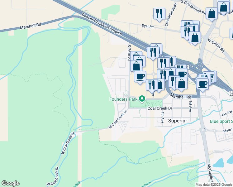 map of restaurants, bars, coffee shops, grocery stores, and more near 320 Cherokee Avenue in Superior