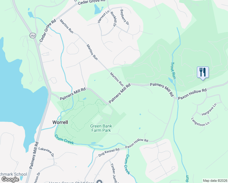 map of restaurants, bars, coffee shops, grocery stores, and more near 970 Palmers Mill Road in Media