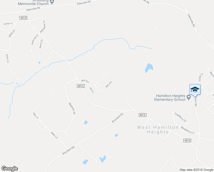 map of restaurants, bars, coffee shops, grocery stores, and more near 1823 Bell Avenue in Chambersburg