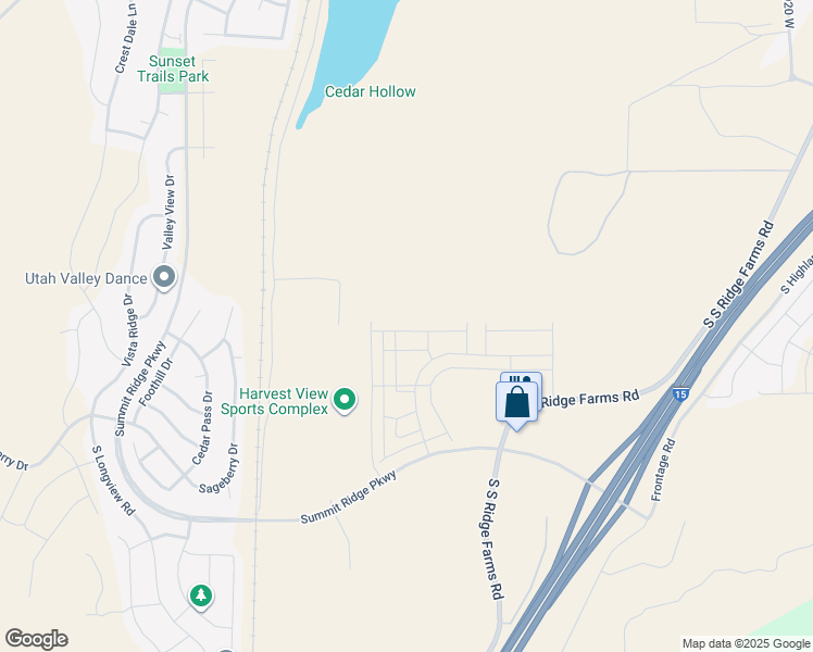 map of restaurants, bars, coffee shops, grocery stores, and more near 1202 West Hidden Spring Drive in Santaquin