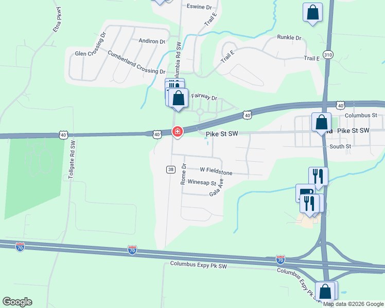 map of restaurants, bars, coffee shops, grocery stores, and more near 60 Gala Avenue in Etna