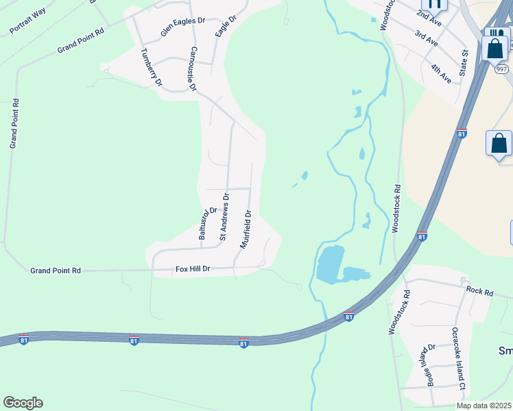 map of restaurants, bars, coffee shops, grocery stores, and more near 3280 Muirfield Drive in Chambersburg