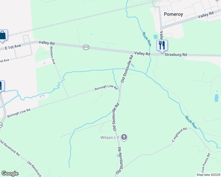 map of restaurants, bars, coffee shops, grocery stores, and more near 68 Boroline Road in Parkesburg