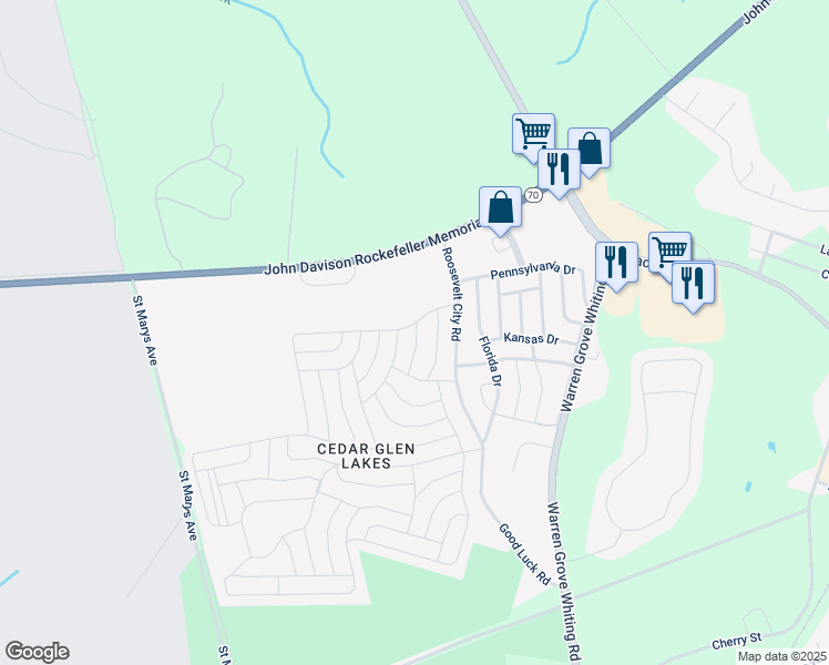 map of restaurants, bars, coffee shops, grocery stores, and more near 100 Michigan Avenue in Manchester Township