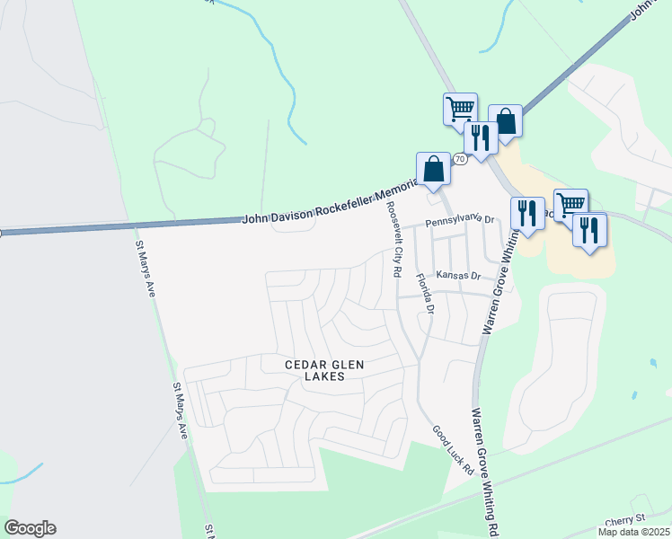 map of restaurants, bars, coffee shops, grocery stores, and more near 100 Michigan Avenue in Manchester Township