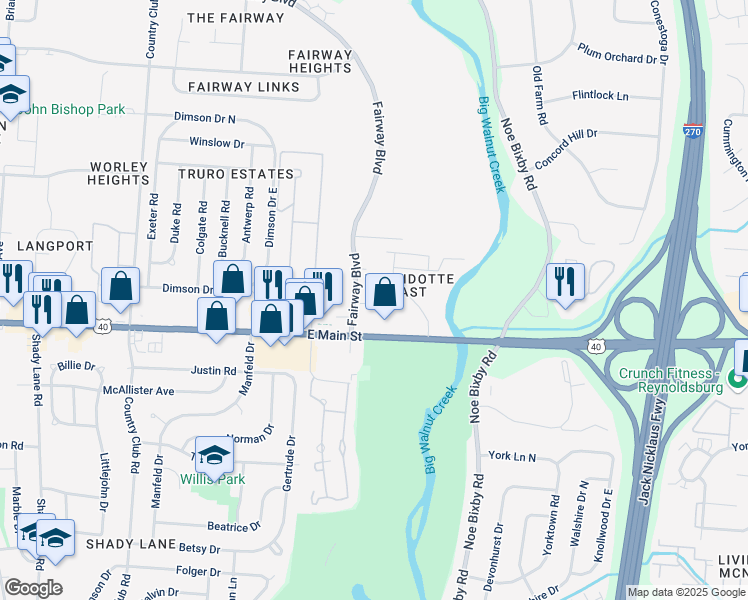 map of restaurants, bars, coffee shops, grocery stores, and more near in 