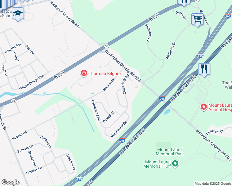 map of restaurants, bars, coffee shops, grocery stores, and more near 62 Westmont Drive in Medford