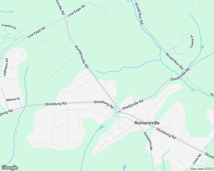 map of restaurants, bars, coffee shops, grocery stores, and more near 1151 Romansville Road in Chester County