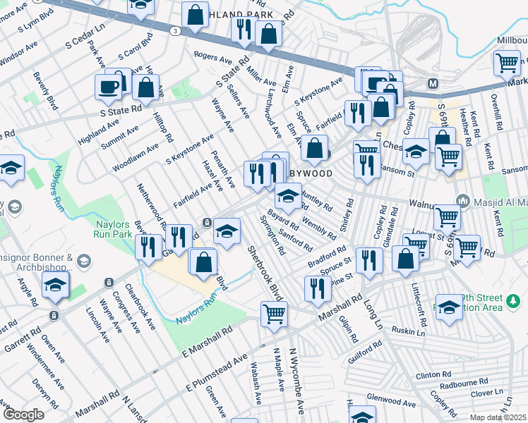 map of restaurants, bars, coffee shops, grocery stores, and more near in Philadelphia