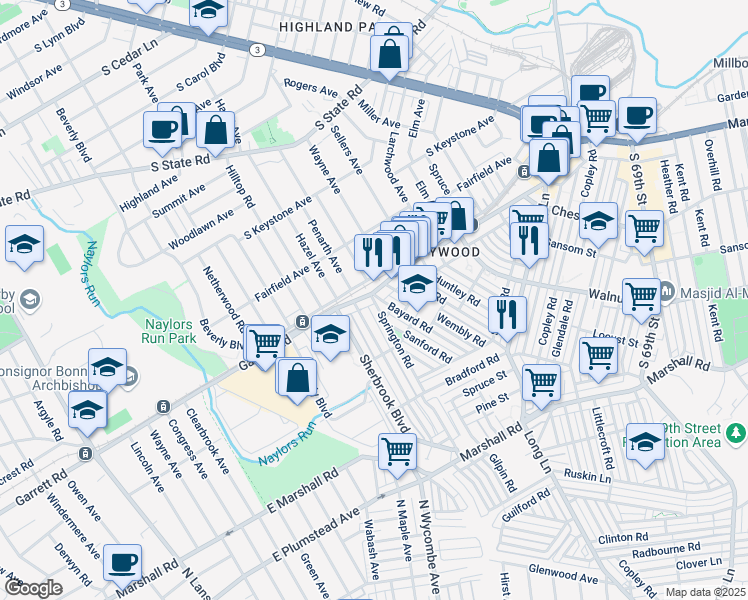 map of restaurants, bars, coffee shops, grocery stores, and more near in Philadelphia