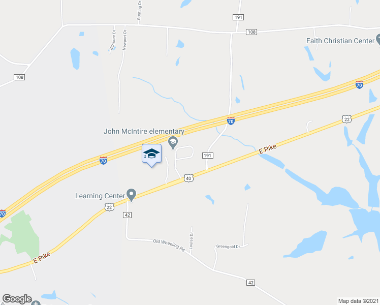 map of restaurants, bars, coffee shops, grocery stores, and more near 650 Troon Crossing in Zanesville