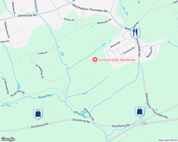 map of restaurants, bars, coffee shops, grocery stores, and more near 1558 Tattersall Way in West Chester