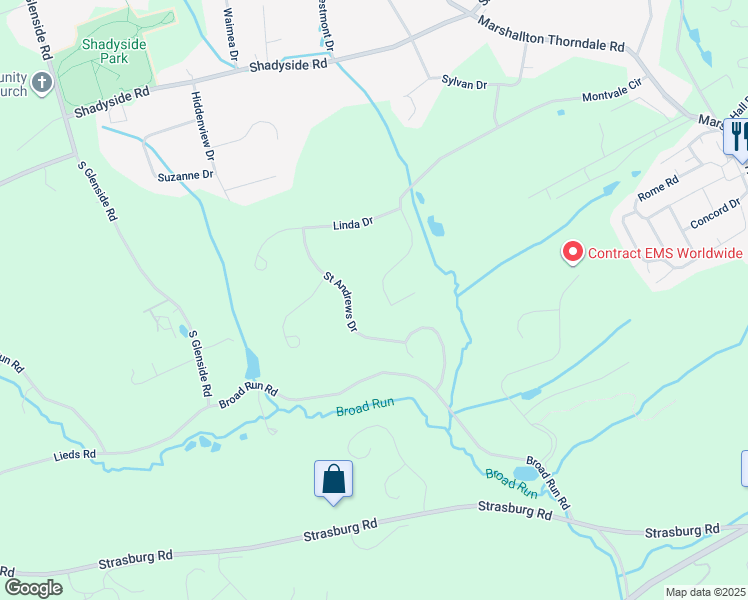 map of restaurants, bars, coffee shops, grocery stores, and more near 1593 Montvale Circle in Chester County