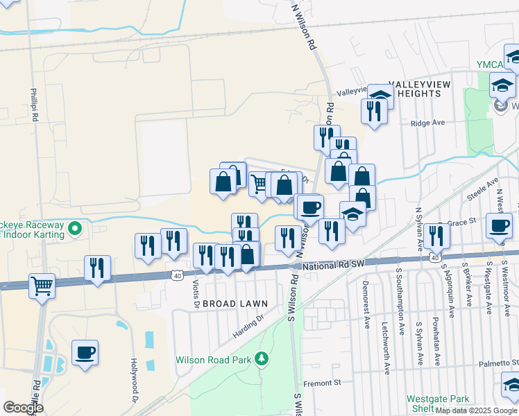 map of restaurants, bars, coffee shops, grocery stores, and more near 3600 Soldano Boulevard in Columbus