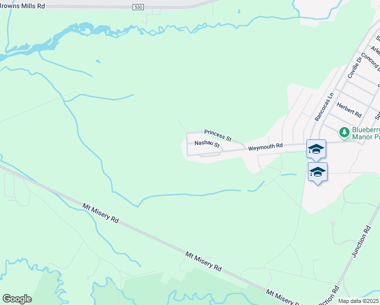 map of restaurants, bars, coffee shops, grocery stores, and more near 3561 Weymouth Road in Pemberton Township